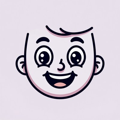 Happy cartoon boy smiling