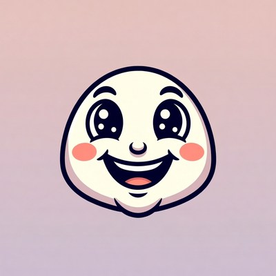 Cute Smiling Cartoon Egg Face