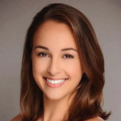 Smiling woman with brown hair