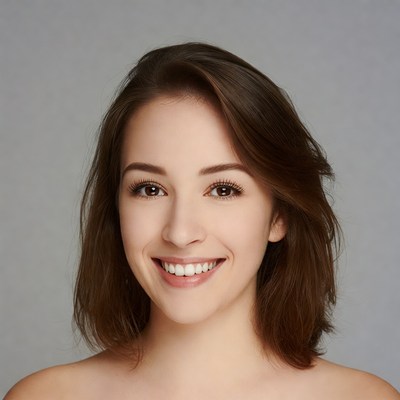 Smiling woman with brown hair