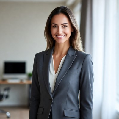Smiling businesswoman in office