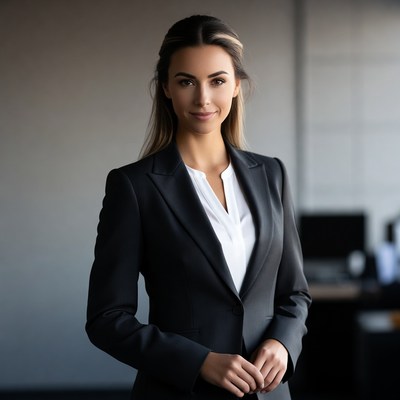 Professional woman in black suit