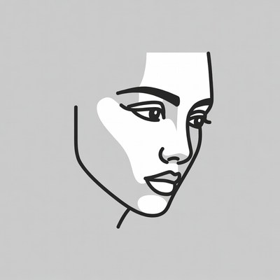 Line Art Woman Profile
