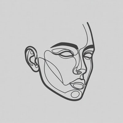 Abstract Line Art Face Portrait