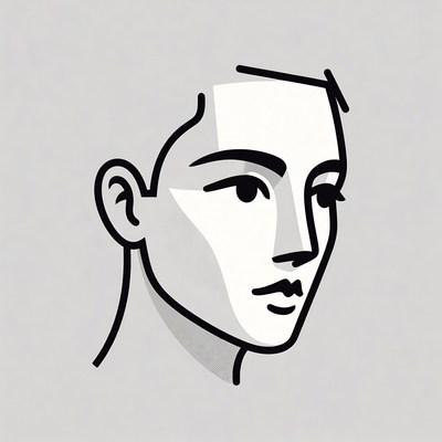 Minimalist line art woman profile