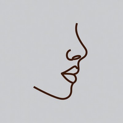 Side profile face outline illustration