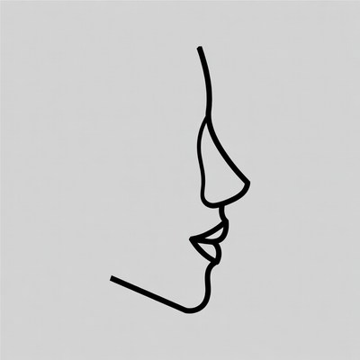 Side profile face silhouette