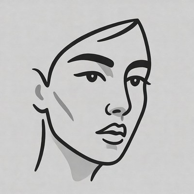 Line Art Woman Face