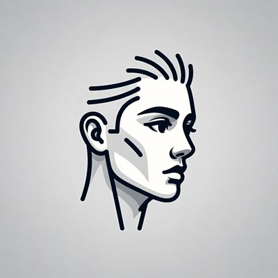 Profile of stylish young man illustration