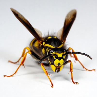 Yellow Jacket Wasp on White Background