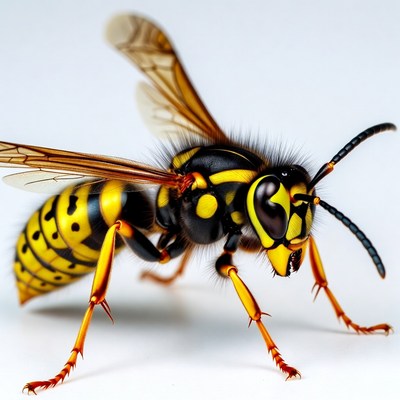 Yellow Jacket Wasp Flying