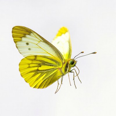 Yellow butterfly with white wings