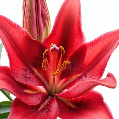 Red Lily Flower Blooming