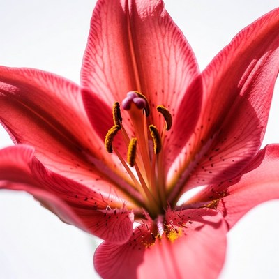 Red Lily Flower Closeup