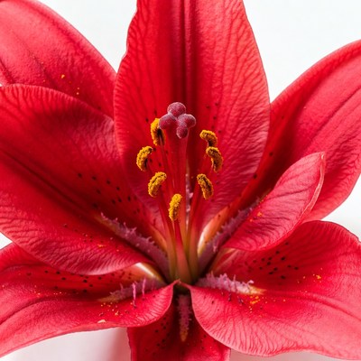 Red Lily Flower Closeup