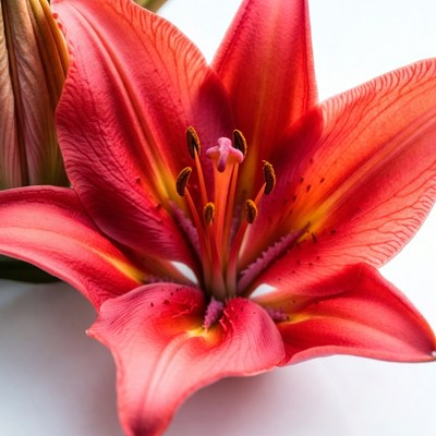 Vibrant red lily flower