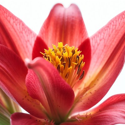 Red Lily Flower Closeup