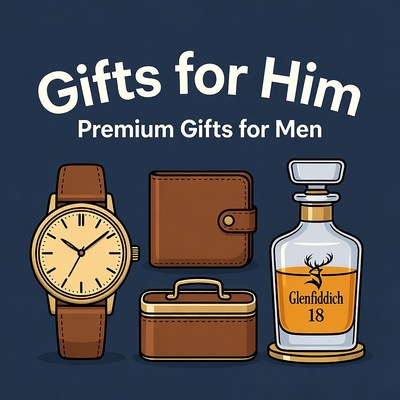 Premium Gifts for Him Illustration