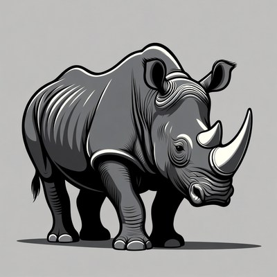 Black Rhino Illustration