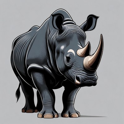 Black Rhino Illustration