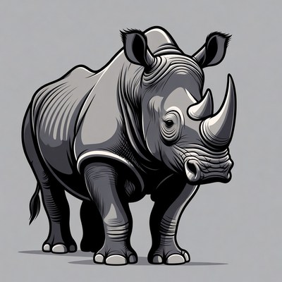 Black Rhino Illustration
