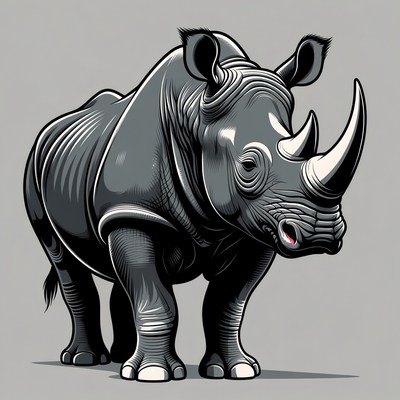Black Rhino Illustration