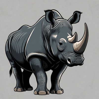 Black Rhino Illustration