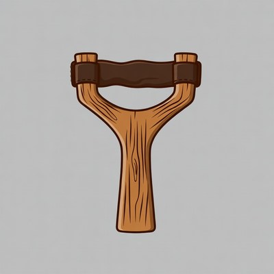 Wooden slingshot illustration