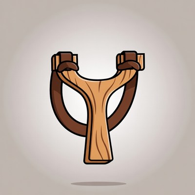 Wooden Slingshot Illustration