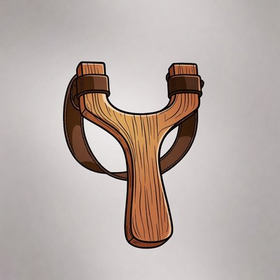 Wooden slingshot illustration