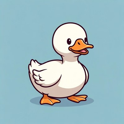 Cute white duckling illustration