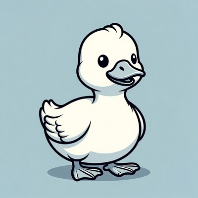 Cute white duckling illustration