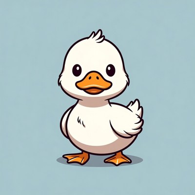 Cute white duck illustration