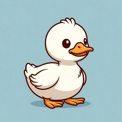 Cute white duckling illustration