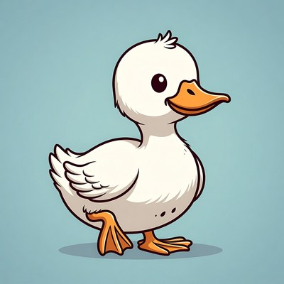 Cute white duckling illustration