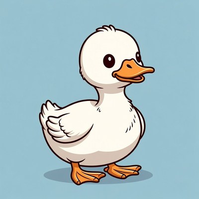 Cute white duckling illustration