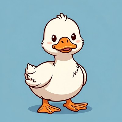 Cute white duckling illustration