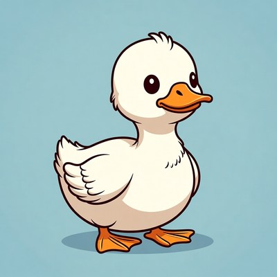 Cute white duckling illustration