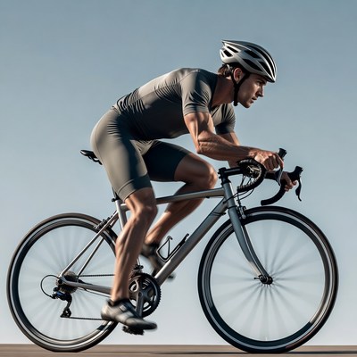 Man cycling on racing bike