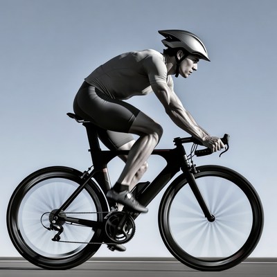 Man cycling on racing bike