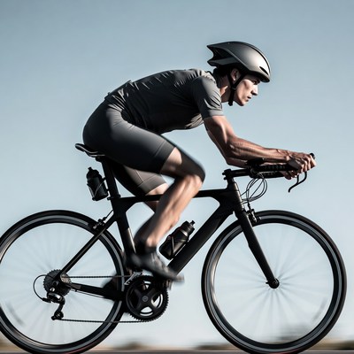 Man cycling on road bike