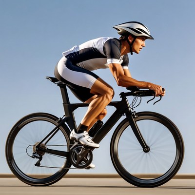 Man cycling on racing bike