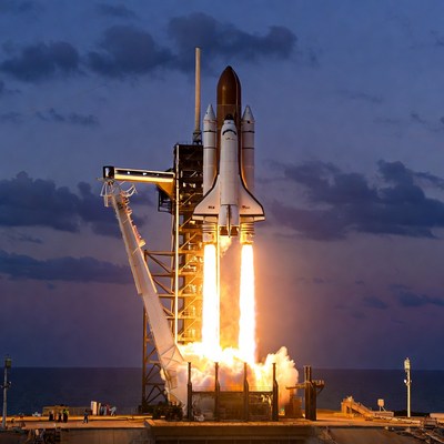 Space Shuttle Launch at Night