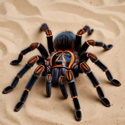 Orange Baboon Tarantula on Sand