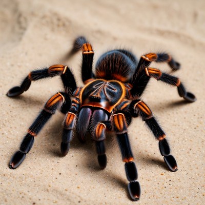 Orange Baboon Tarantula on Sand