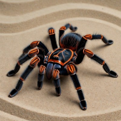 Orange Baboon Tarantula on Sand