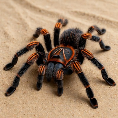 Orange Baboon Tarantula on Sand