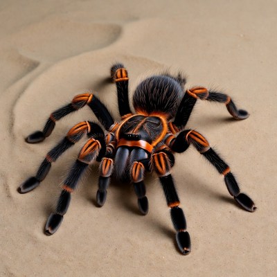 Orange Baboon Tarantula on Sand