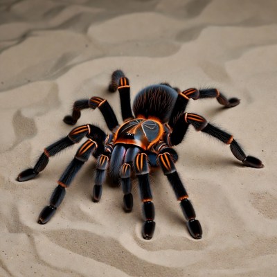 Orange Baboon Tarantula on Sand