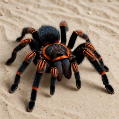 Orange Baboon Tarantula on Sand